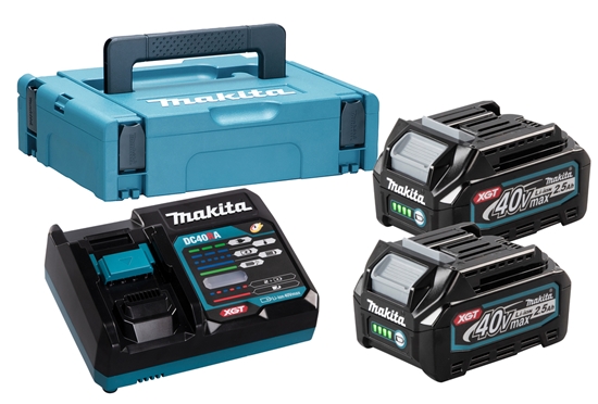 Picture of Akumulators Makita 191J81-6; XGT; 40 V; 2x2,5 Ah; Li-ion + lādētājs + koferis
