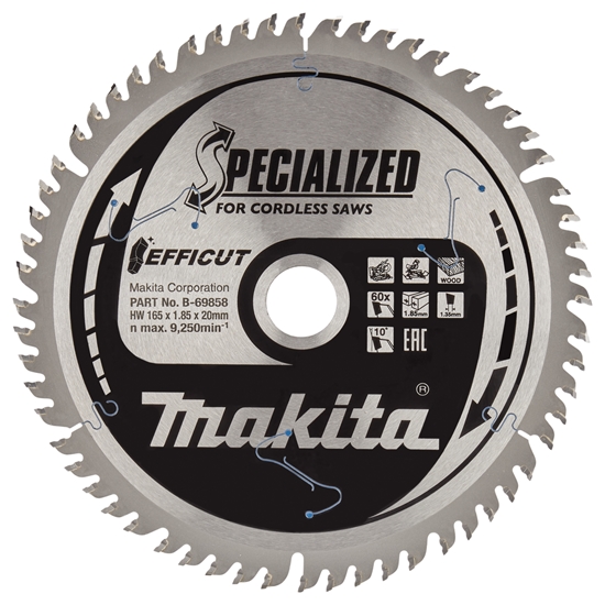 Изображение Makita B-69864 EFFICUT Saw Blade 165x20x60Z