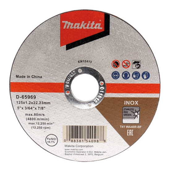 Изображение Makita D-65969-12 cutting disc 125x1,2mm INOX