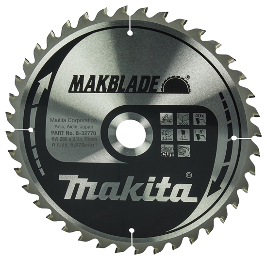 Изображение Makita MAKBLADE Sägeblatt 260x30x40Z