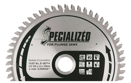 Изображение Makita SPECIALIZED Sägeblatt 165x20x56Z