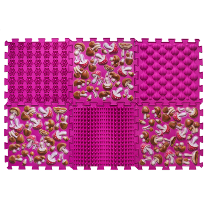 Picture of Masāžas ortopēdiskie paliktņi "Puzzle Mix" 6 moduļi Rozā sēne