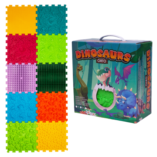 Picture of Masāžas paklājiņš Avalanche Dinosaurs Puzzle 10 elementi