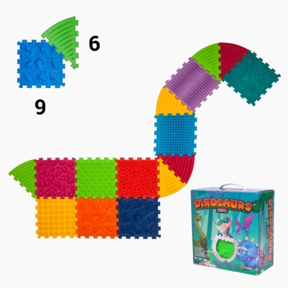 Picture of Masāžas paklājiņš Ortek Dinosaurs Puzzle 9 elementi + 6 trijstūri