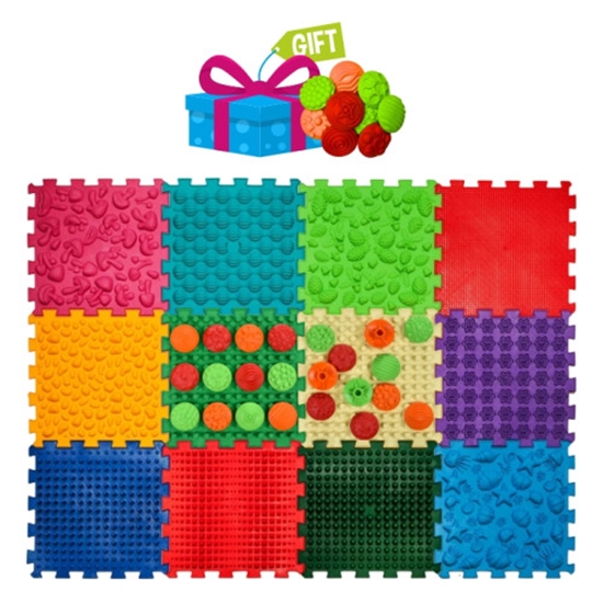 Picture of Masāžas paklājiņš Ortek Mix Puzzles, 12 gabali + brīvi raksti