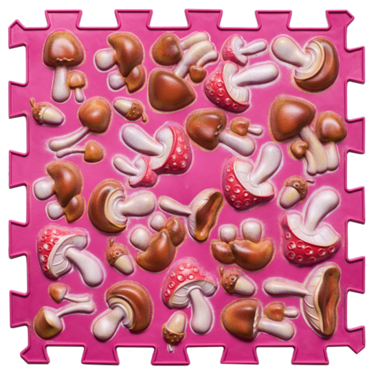 Picture of Masāžas paklājiņš Puzle Ortek Mushrooms Colorful Pink 1 modulis