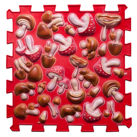 Picture of Masāžas paklājiņš Puzzle Ortek Mushrooms Colorful Red 1 modulis