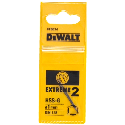 Изображение Metāla urbis DeWalt Extreme2 HSS-G, DIN 338; 1x34 mm; 2 gab.