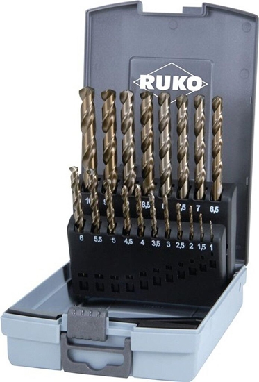 Изображение Metāla urbju komplekts  Ruko 215214RO; HSS-Co 5; 1-10 mm; 19 gab.