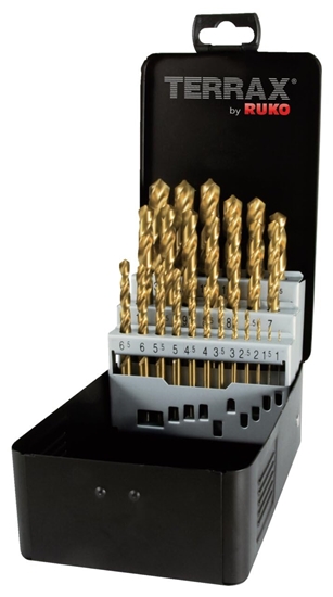 Изображение Metāla urbju komplekts  Ruko A250215T; HSS Tin; 1-13 mm; 25 gab.