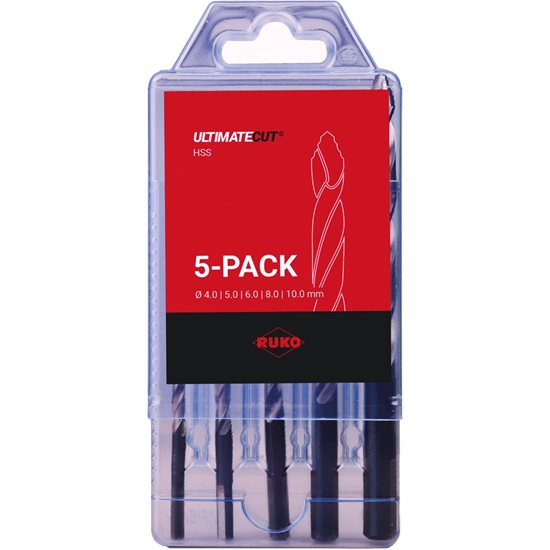 Изображение Metāla urbju komplekts  Ruko ULTIMATECUT FLOWSTEP; HSS; 4-10 mm; 5 gab.