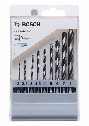 Picture of Metāla urbju komplekts Bosch HSS PointTeQ; 2-8 mm; 9 gab.