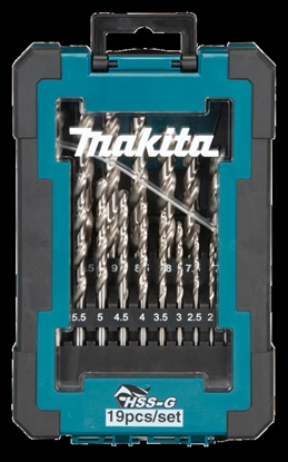 Изображение Metāla urbju komplekts Makita D-67549 HSS-G; 1-10 mm; 19 gab.