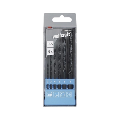 Attēls no Metāla urbju komplekts Wolfcraft 8453000; 2-8 mm; 6 gab.