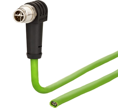 Picture of Metz Connect Anschlussleitung M12 Stecker 8-polig X-kodiert, gewinkelt, 2 m