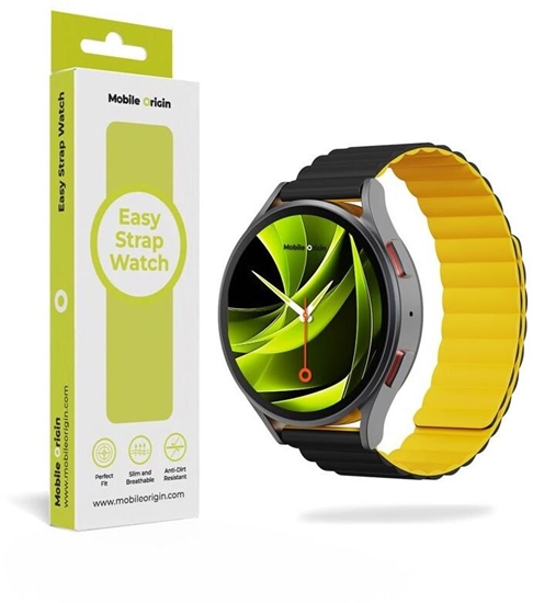Picture of Mobile Origin Easy Strap Magnetic Watch 20mm Black/Yellow