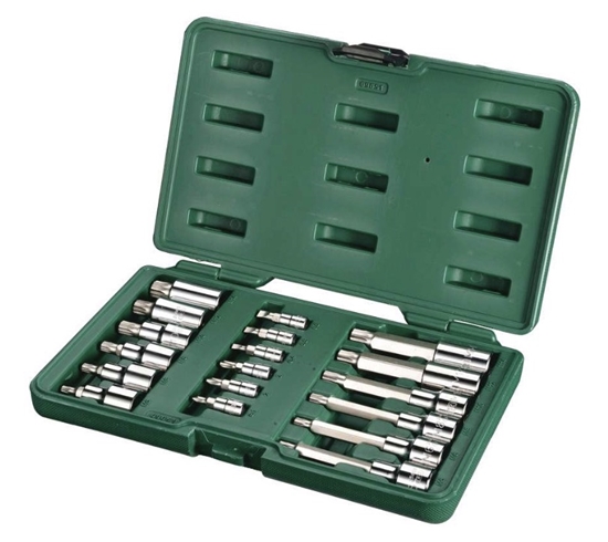 Изображение Muciņu ar uzgaļiem komplekts Sata S09051; 1/4''+1/2''; 18 gab.