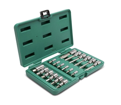 Picture of Muciņu ar uzgaļiem komplekts Sata S09053; 1/4''+1/2''; 18 gab.