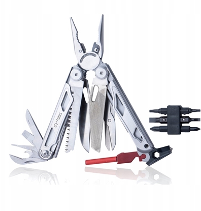 Attēls no Multitool AZYMUT Giewon FS - Fire Starter - 19 narzdzi - krzesiwo + gwizdek + kabura do pasa (H2038A)