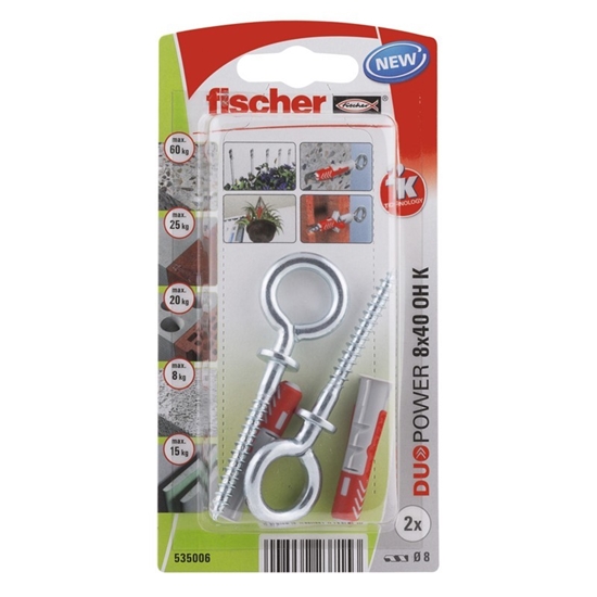 Изображение Neilona tapa ar skrūvi Fischer OH K; 10x50 mm; 2 gab.