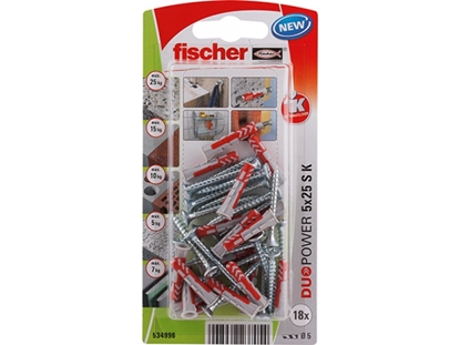 Изображение Neilona tapa ar skrūvi Fischer S K NV; 8x40 mm; 8 gab.