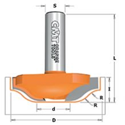 Изображение Nokāpes apaļošanas frēze CMT; S=1/2''; D=50 mm; R=12 mm