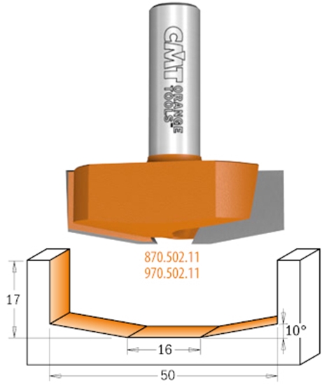Изображение Nokāpes apaļošanas frēze CMT; S=12 mm; D=50 mm
