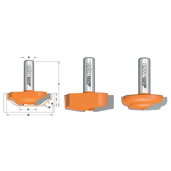 Изображение Nokāpes apaļošanas frēze CMT; S=12 mm; D=50 mm; R=12 mm