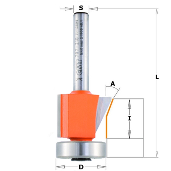 Изображение Nokāpes frēze CMT 707.210.11; S=6 mm; D=19-24,5 mm