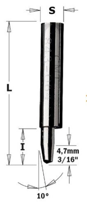 Изображение Nokāpes frēze CMT; S=1/4''; D=6,35 mm