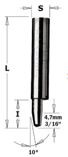 Изображение Nokāpes frēze CMT; S=1/4''; D=6,35 mm