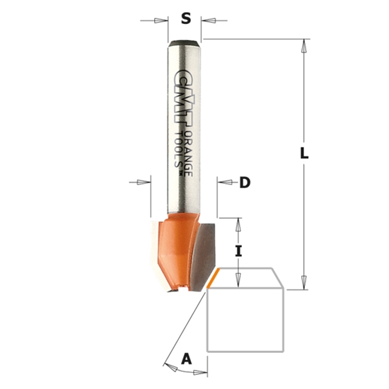 Picture of Nokāpes frēze CMT; S=6 mm; D=12 mm
