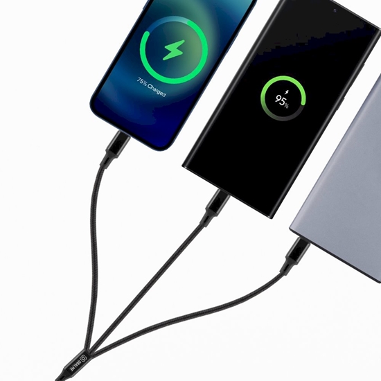 Изображение OBAL:ME 3in1 AllConnect Fast Charge Cable USB-A/USB-C, Lightning, Micro-USB 1.2m / black