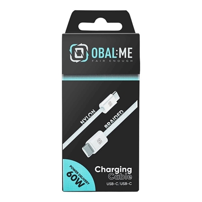 Изображение OBAL:ME Super Fast Braided Charging Cable USB-C/USB-C 60W 1m / white