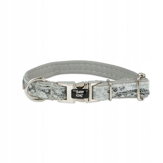 Picture of Obroa dla psa, Wild Snake, szara, skórzana nikiel, S 13mm/25-40cm