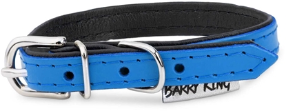 Picture of Obroa skórzana dla psa, niebieski/czarny, M-L, 16mm/45cm