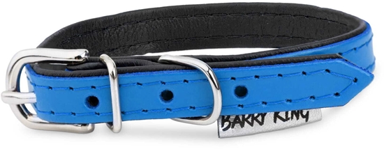 Picture of Obroa skórzana dla psa, niebieski/czarny, M-L, 16mm/45cm