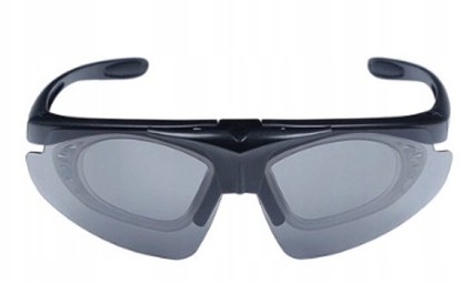 Изображение Okulary strzeleckie Wosport Black - 3 wymienne wizjery, pasek