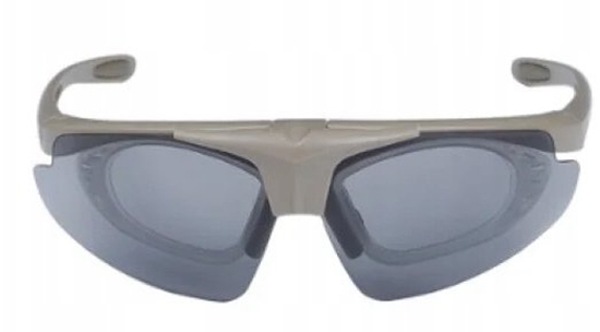 Изображение Okulary strzeleckie Wosport Tan - 3 wymienne wizjery, pasek