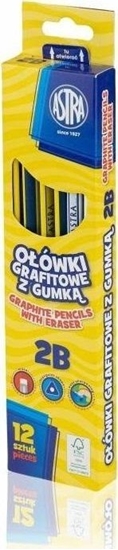 Picture of Oówki grafitowe z gumk 2B (12szt) ASTRA