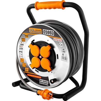 Picture of Pagarinātājs saritināms uz spoles Richmann C5993; 40 m; 3 x 2.5 mm²
