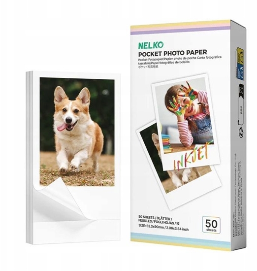 Изображение Papier Foto Wkad Wkady 52,3 × 90mm Do Drukarki Nelko Pp03 Pp01 30 Szt. / Pp03_30x