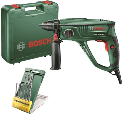 Picture of Perforators Bosch PBH 2100 RE; 1,7 J; SDS-plus + 6 urbju uzgaļu komplekts