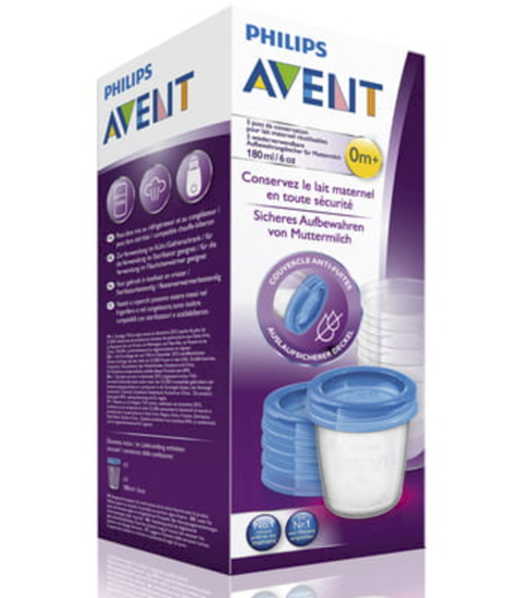 Изображение Philips AVENT SCF619/05 Breast Milk Storage Containers 180 ml 5 pcs