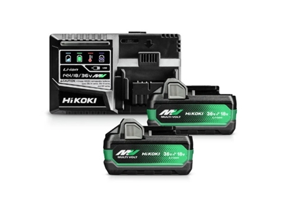 Picture of Piederumu komplekts Hikoki UC18YSL3WHZ; 36/18 V; 2x2,5/5,0 Ah; Li-ion