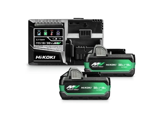 Изображение Piederumu komplekts Hikoki UC18YSL3WHZ; 36/18 V; 2x2,5/5,0 Ah; Li-ion