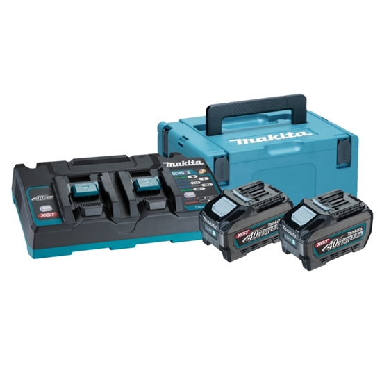 Изображение Piederumu komplekts Makita 191U13-9; 40 V; 2x5,0 Ah akum.