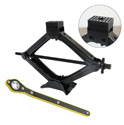 Picture of Podnonik trapezowy z gum 1,5t z kluczem grzechotk (h min 110mm, h max 400mm)