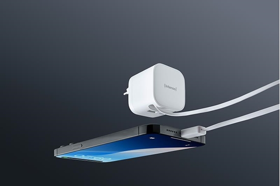 Изображение Intenso Power Adapt. W65ACIC 65W 2xUSB-C/USB-A ausziehb.Kab. schw