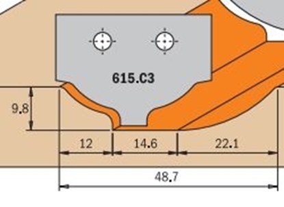 Изображение Profila naži griezēju galviņām CMT 615.C3; 1 gab.
